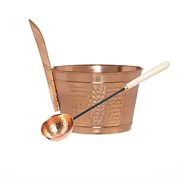 Мідний набір Rento Classic для сауни відро та лійка