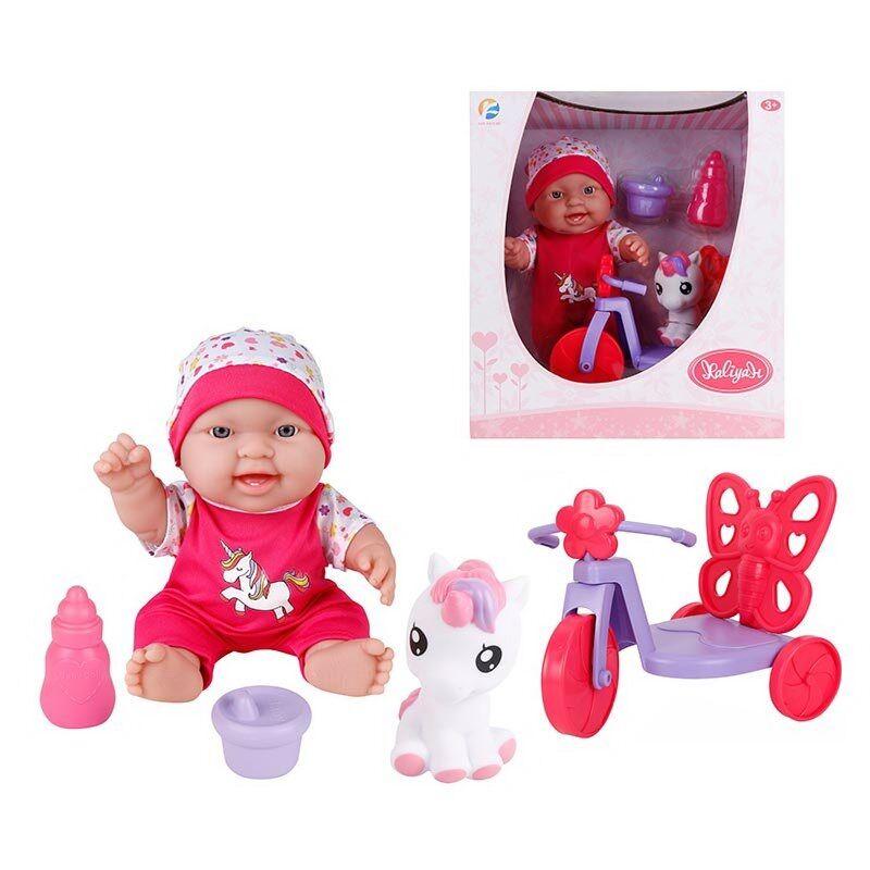 Пупс функціональний (велосипед, іграшка, аксесуари, висота 24 см, у коробці) 716 A, фото 1