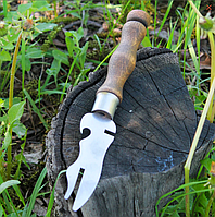 Виделка-ніж для зняття м'яса з шампурів