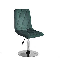 Стілець Melvin оксамит зелений OR — 853 на круглій хромованій базі