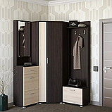 Передпокій із дзеркалом Бриз кутова Венге темний, Дуб молочний, фото 2