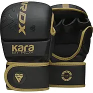Рукавиці для ММА (Греплінгові рукавички) RDX F6 KARA Matte Golden Plus S/M (капа в комплекті), фото 5
