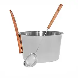 Набір для сауни Rento шайка та лійка з нержавіючої сталі