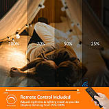 Bomcosy Сонячні зовнішні струнні світильники з дистанційним керуванням, 100-футові водонепроникні світильники для патіо G40 комерц, фото 2