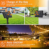 Bomcosy Сонячні зовнішні струнні світильники з дистанційним керуванням, 100-футові водонепроникні світильники для патіо G40 комерц, фото 5