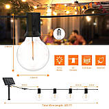 Bomcosy Сонячні зовнішні струнні світильники з дистанційним керуванням, 100-футові водонепроникні світильники для патіо G40 комерц, фото 3