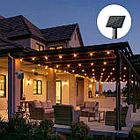 Bomcosy Сонячні зовнішні струнні світильники з дистанційним керуванням, 100-футові водонепроникні світильники для патіо G40 комерц, фото 7