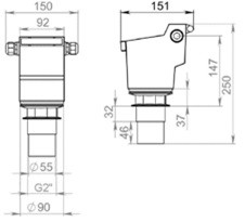 Датчик рівня ультразвуковий UH-W2
