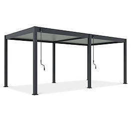 Садова альтанка перлога з ламелями 3x6 м антрацит/світло сірий Elegance Gutroof