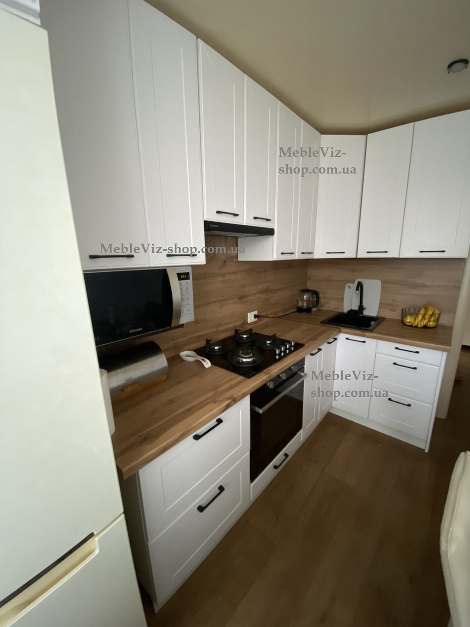 Кухня кутова Марго біла МДФ 2.4*1.3 м, фото 1