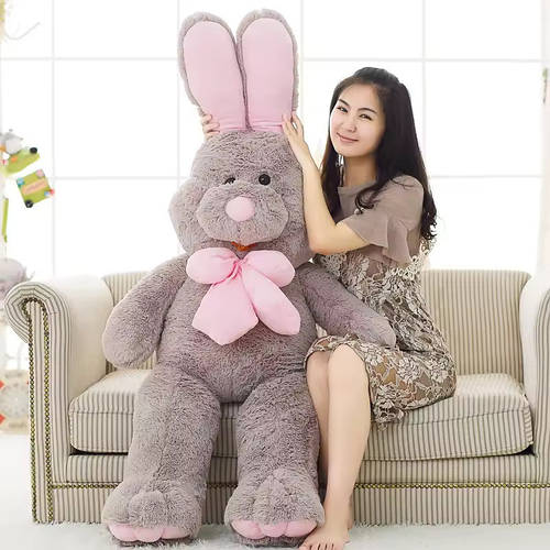 Мягкая игрушка Заяц 80 см, плюшевая игрушка для детей, зайчик с ушами и ...