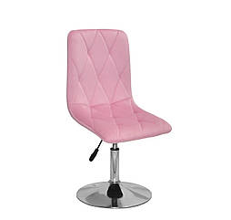 Стілець Melvin оксамит рожевий UC-906 на круглій хромованій базі
