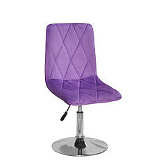 Стілець Melvin оксамит рожевий UC-906 на круглій хромованій базі