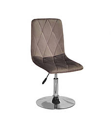 Стілець Melvin оксамит шоколад UC-908 на круглій хромованій базі