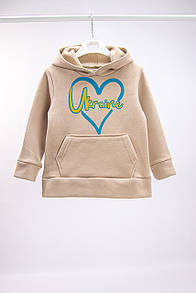 Дитяче тепле худі для дівчинки з патріотичним принтом тринитка-начісування