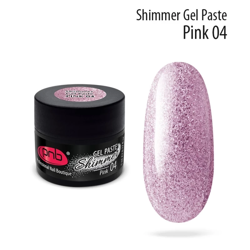 Гель-паста PNB Shimmer Gel Paste 04 із шиммером, рожевий металік