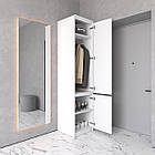 Пенал в передпокій зі штангою та полицями сірий з білими планки h211*50*50 см, фото 2