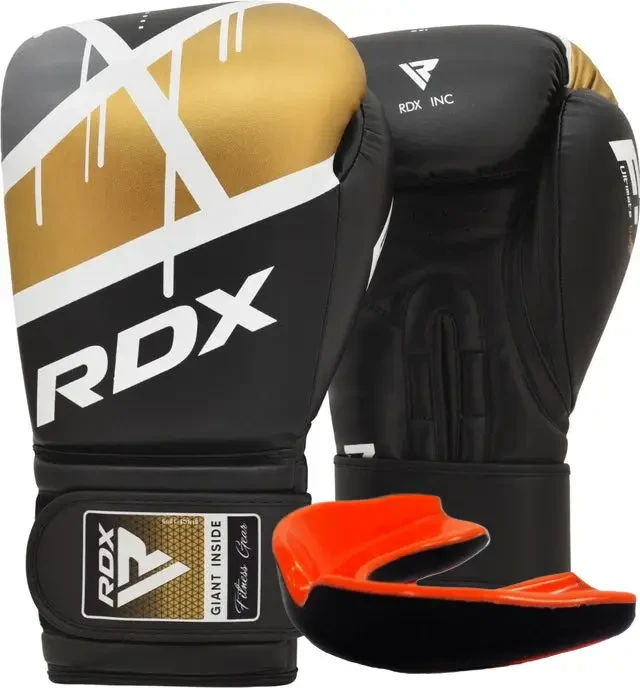 Боксерські рукавиці RDX F7 Ego Black Golden 8 унцій
