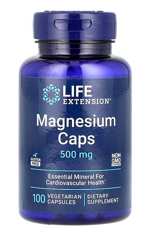 Мінерал Магній у капсулах Life Extension Magnesium 500 мг 100 капс США, фото 1