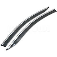 Дефлектори вікон  Audi  A6 C7 2012-2018 (ПЕРЕДКИ) з хром  молдингом