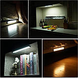 MOSTON 2Pack 60LED Світильники для шафи з димуванням 3 кольори Датчик руху Нічний світ (білий/Натуральний/Тепло освітлення), фото 3