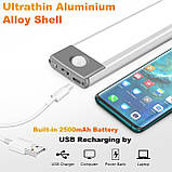 MOSTON 2Pack 60LED Світильники для шафи з димуванням 3 кольори Датчик руху Нічний світ (білий/Натуральний/Тепло освітлення), фото 4