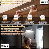 MOSTON 2Pack 60LED Світильники для шафи з димуванням 3 кольори Датчик руху Нічний світ (білий/Натуральний/Тепло освітлення), фото 6