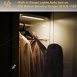 MOSTON 2Pack 60LED Світильники для шафи з димуванням 3 кольори Датчик руху Нічний світ (білий/Натуральний/Тепло освітлення), фото 8