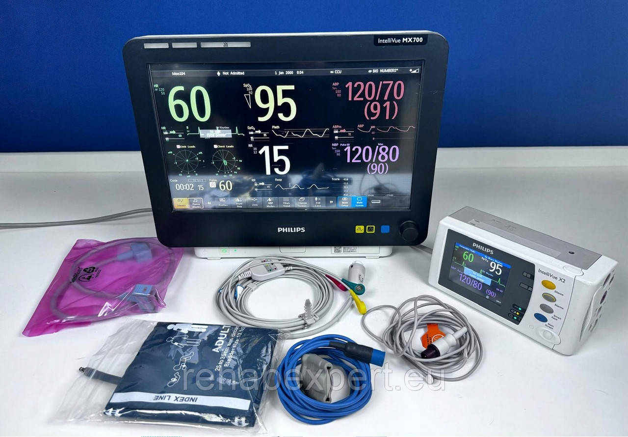 Б/У Монітор/модуль пацієнта Philips IntelliVue MX700 + Modul IntelliVue X2 (Used)