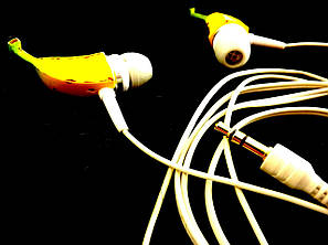 Оригінальні навушники Банани у вухах, фото 2