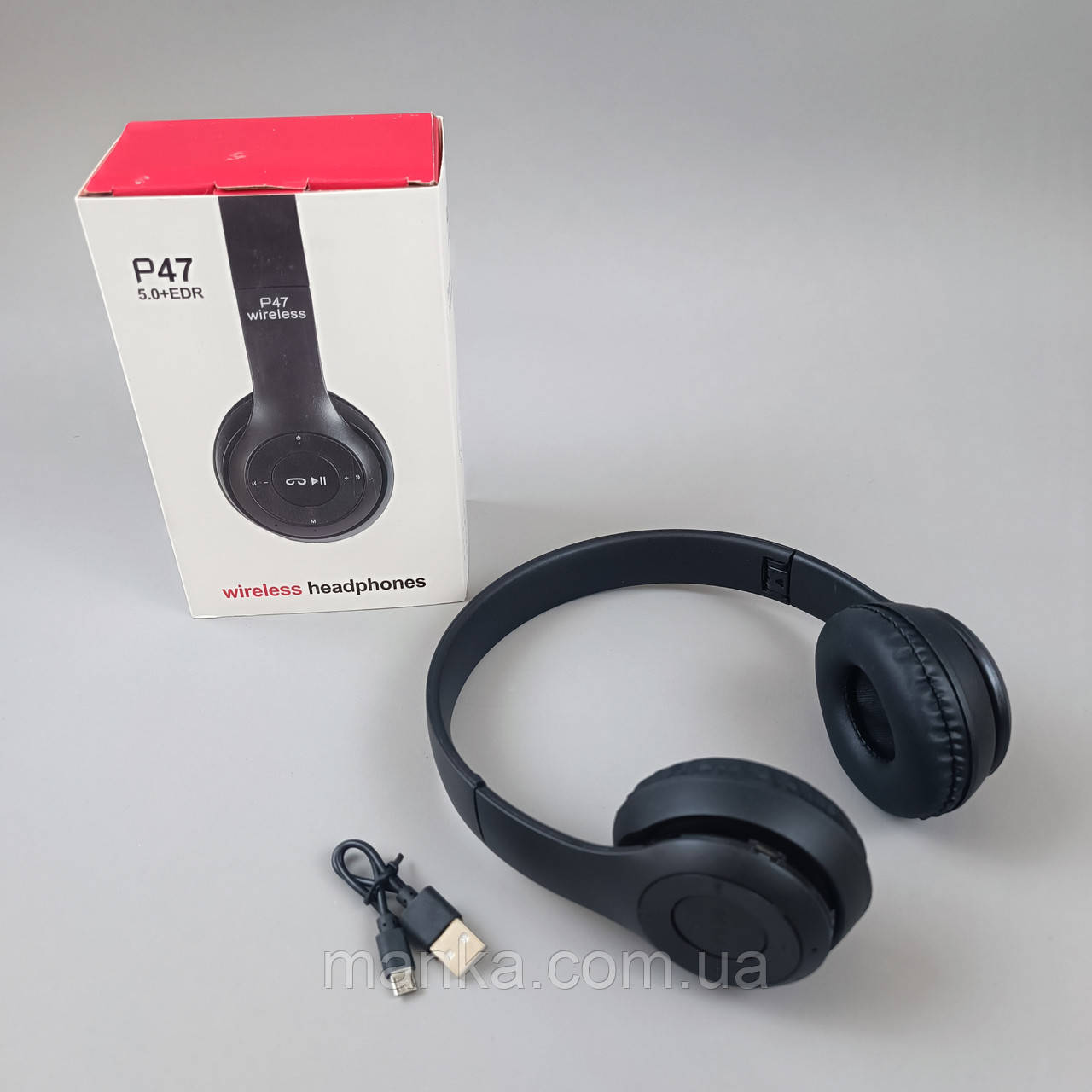 Навушники безпровідні C 60910 бездротові, Bluetooth, мікрофон чорні, фото 1