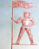 Флюгер мідний Воїн Рицар на дах 120 х 60 х 4,5 см FL26 Майстерня