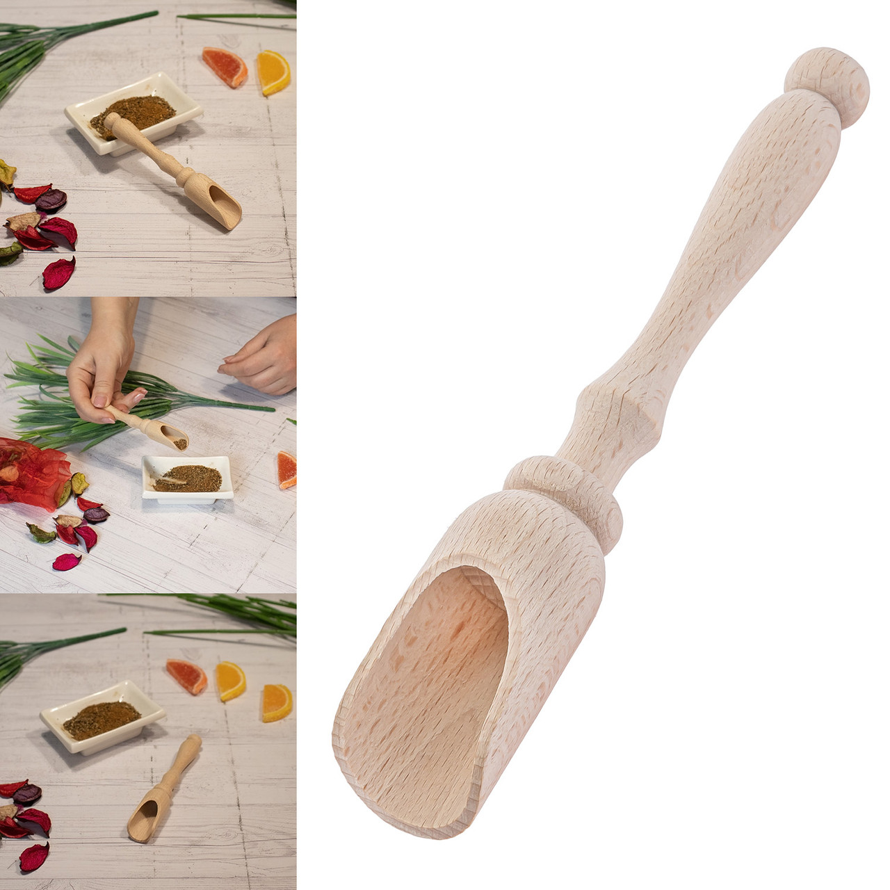 Ложка совок дерев'яний для цукру, спецій та сипучих продуктів 18 см