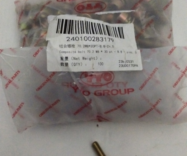 Комбінований болт 70.2M8*30PT-8.8-Zn.D  240100283179