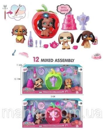 Герої CL 2104 3-4 собачки маленькі 2 тваринки, будиночок, фото 1