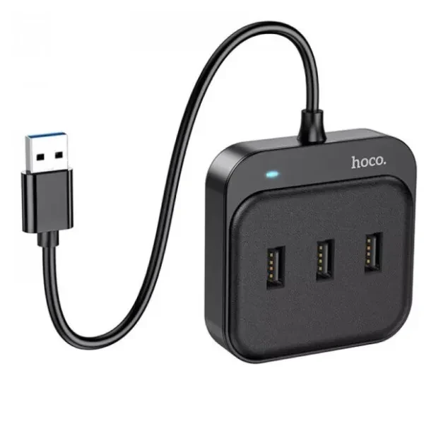 USB HUB converter Hoco HB31 USB to 4 USB2.0 0.2m (6931474784865), фото 1