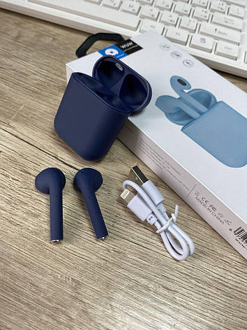 Bluetooth навушники WUW R166 сенсорні dark blue, фото 1