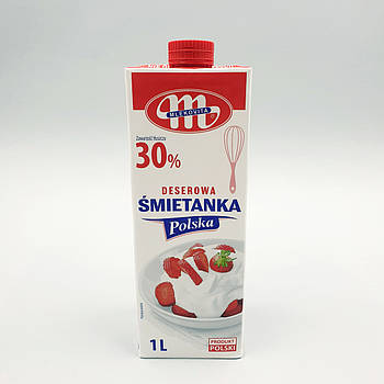 Вершки кондитерські натуральні Mlekovita 30% - 1 л