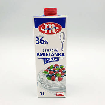 Вершки кондитерські натуральні Mlekovita 36% — 1 л