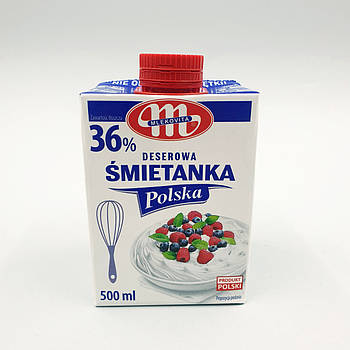 Вершки кондитерські натуральні Mlekovita 36% — 500 мл