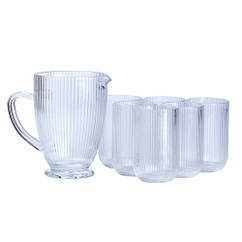 Глек 1 літр зі склянками 6 штук по 420 мл у подарунок графин для компоту соку води лимонаду Lugi