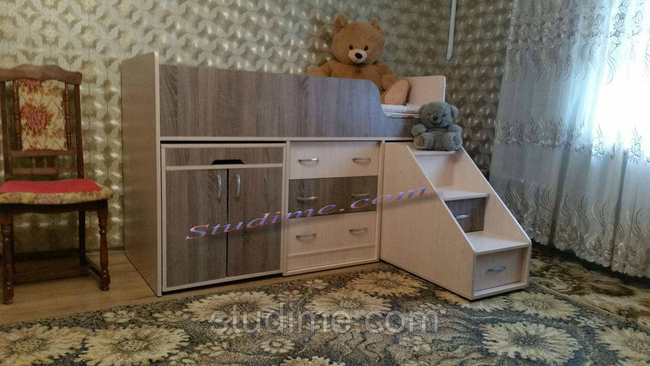 Дитяче ліжко-горище "Лунтік" зі спальним місцем 1700х800, фото 1