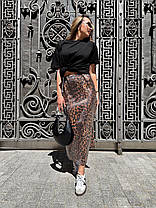 Модна жіноча спідниця міді леопардовий принт віскоза Uslip340, фото 2