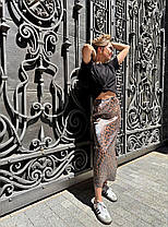 Модна жіноча спідниця міді леопардовий принт віскоза Uslip340, фото 3