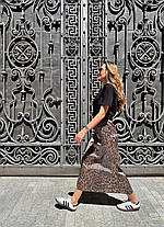 Модна жіноча спідниця міді леопардовий принт віскоза Uslip340, фото 5