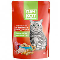 Корм для котів із соковитим кроликом у соусі 100 г Пан Кот