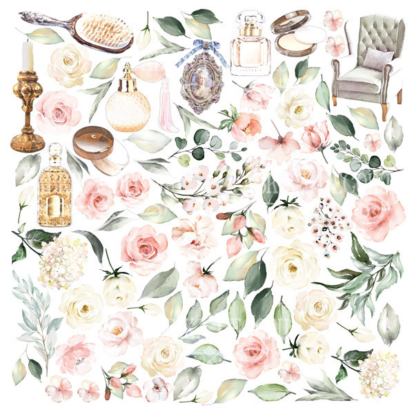 Лист з картками для вирізання 30*30см Fabrika Decoru "Tenderness and love" FD01085F