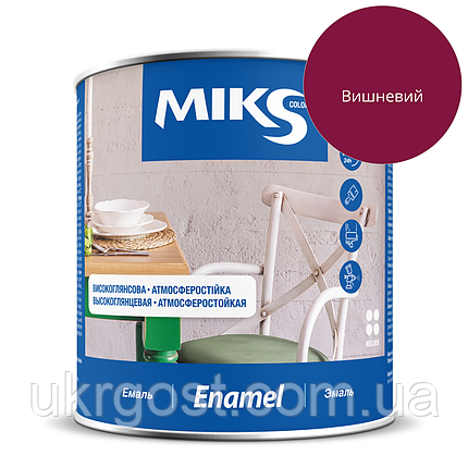 Емаль алкідна Miks ПФ-115 Вишневий глянець 2,3 кг, фото 1