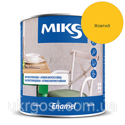 Емаль алкідна Miks ПФ-115 Жовтий глянець 2,3 кг, фото 1