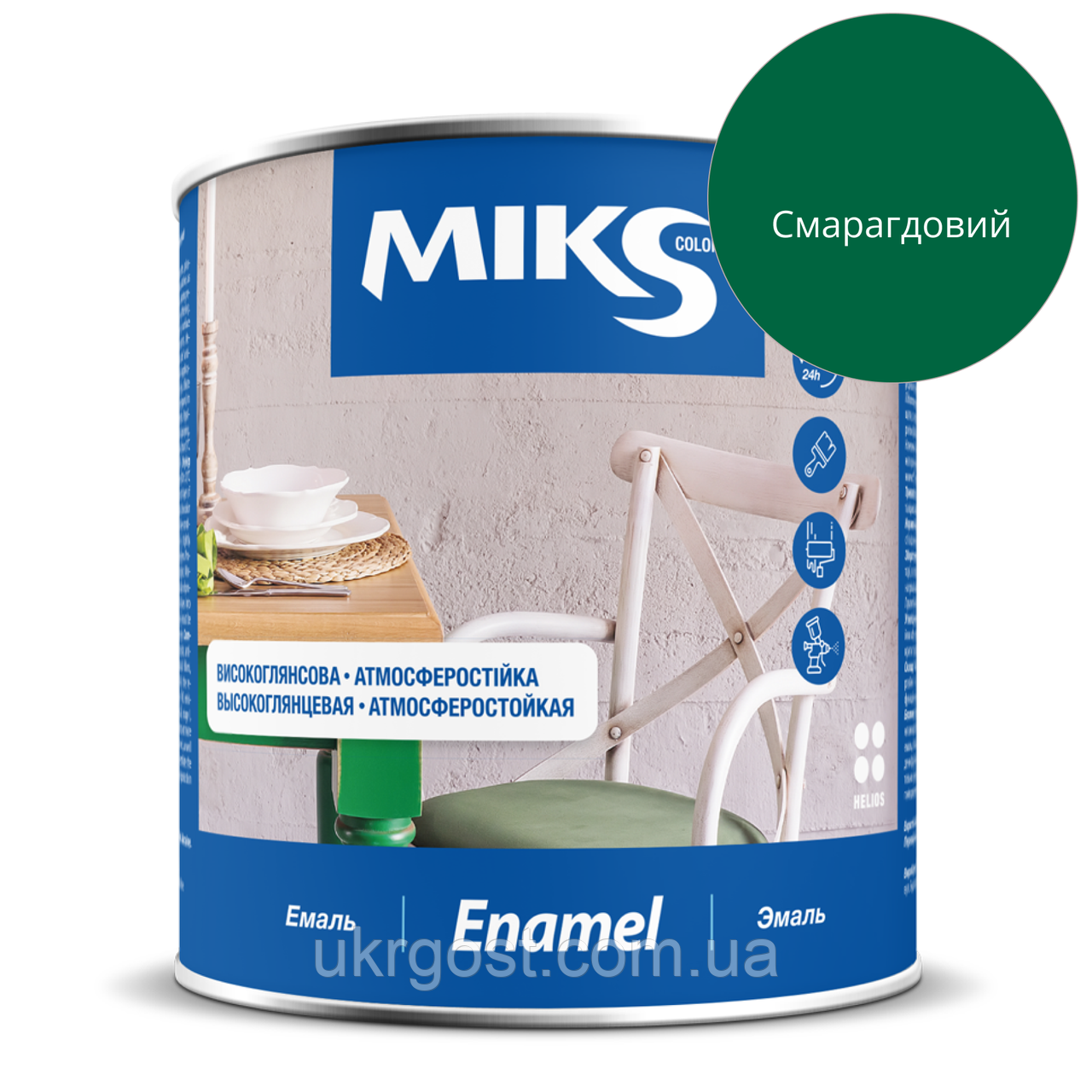 Емаль алкідна Miks ПФ-115 Смарагдовий глянець 2,8 кг